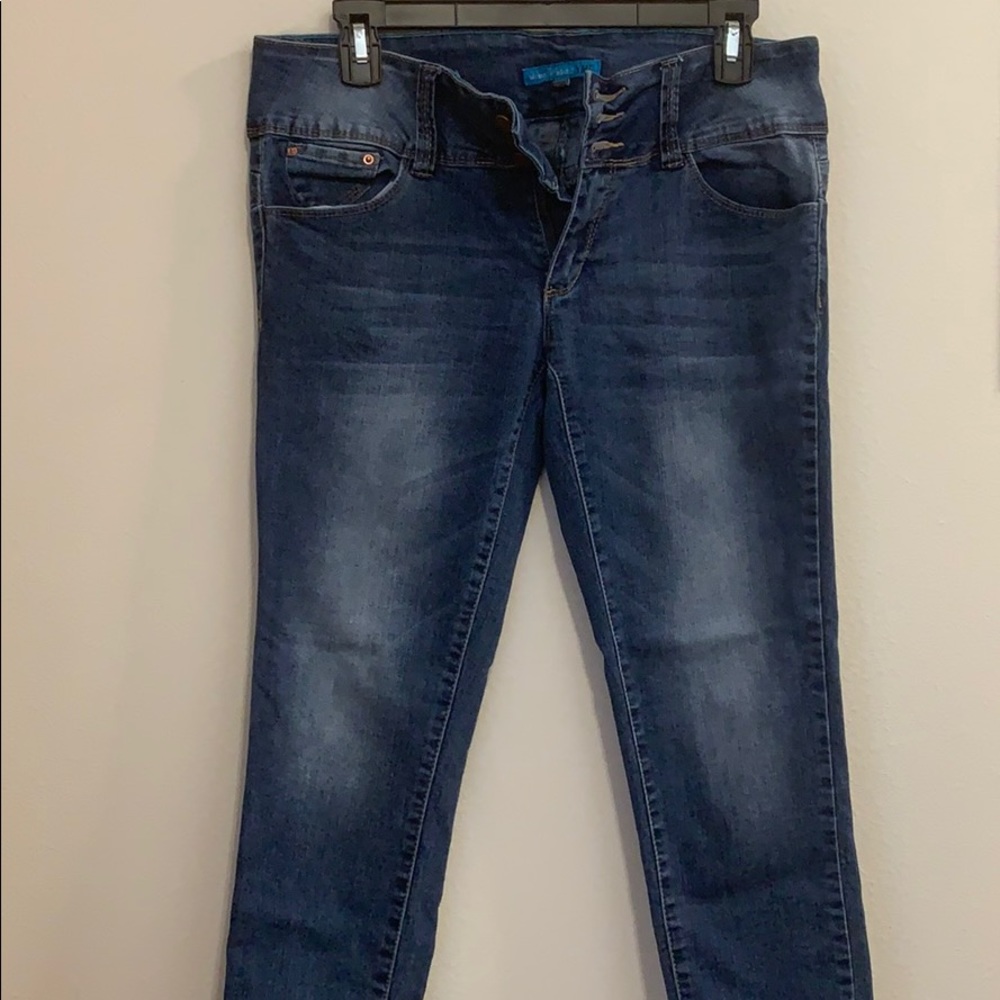 skinny mid rise ankle jeans